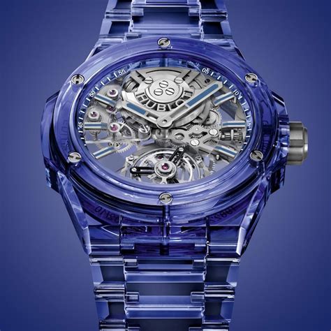 hublot blue gold watch|Hublot full blue tourbillon.